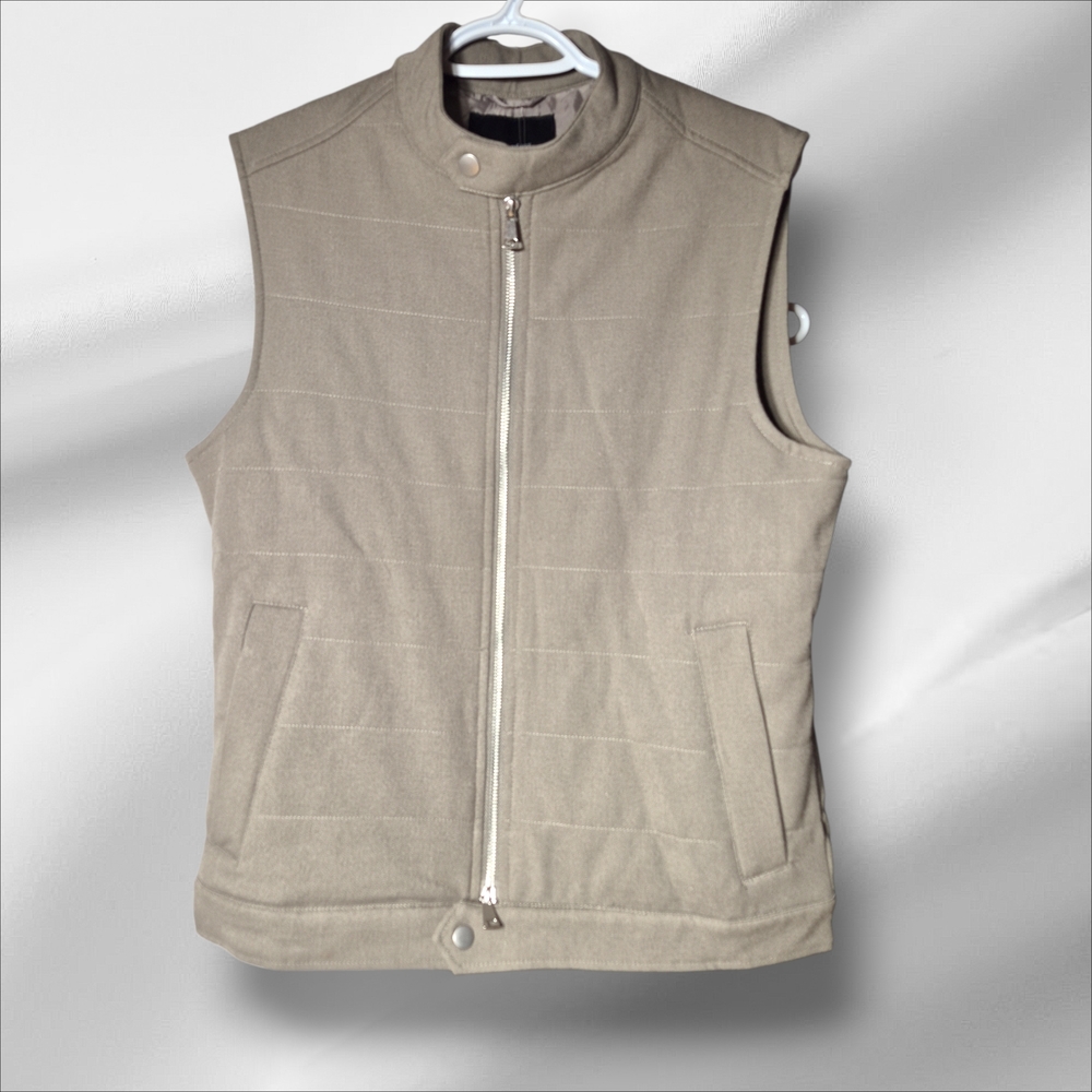 Men's Beige Quilted Vest, Size S - NWT